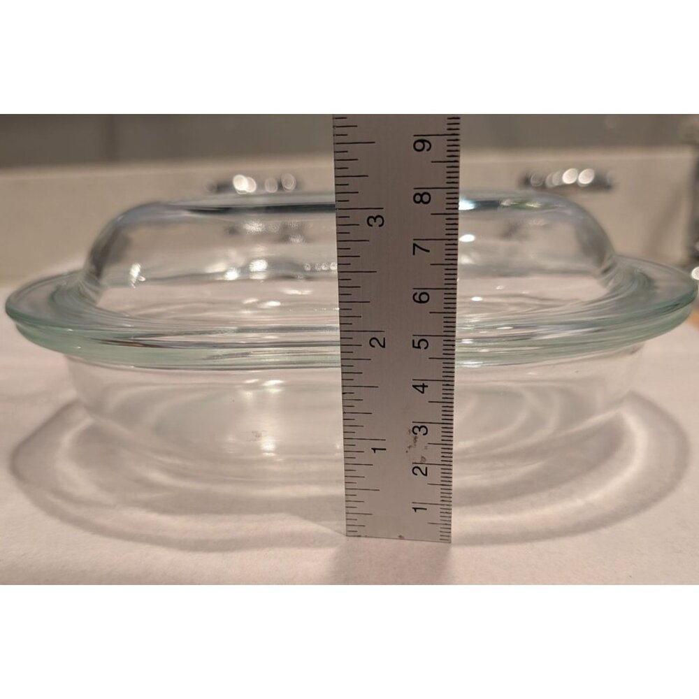 Pyrex 602-C Clear Glass Oval Casserole Dish with Ribbed Lid - Picture 10 of 16